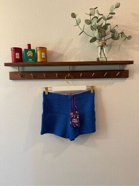 My Beachy Side - Emily in Paris - Royal Blue Knit /Crochet Shorts